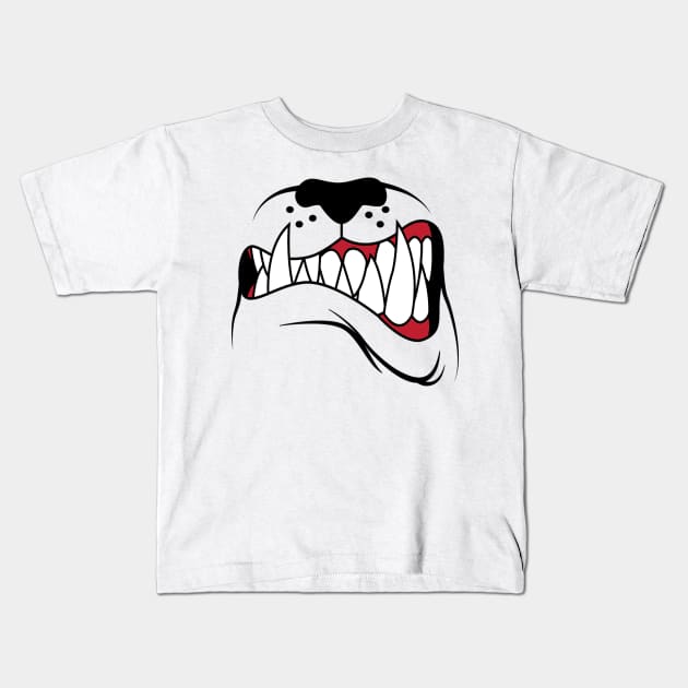 Mouth Mask Bulldog Masks Scary Halloween Grin Kids T-Shirt by Funny Stuff Club